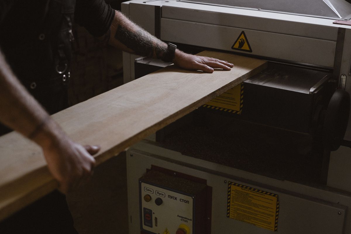 Woodworking machine in operation